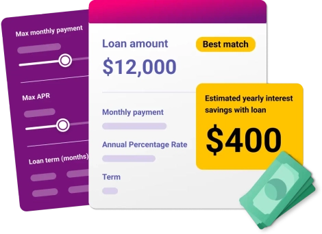 Graphic loan and savings.