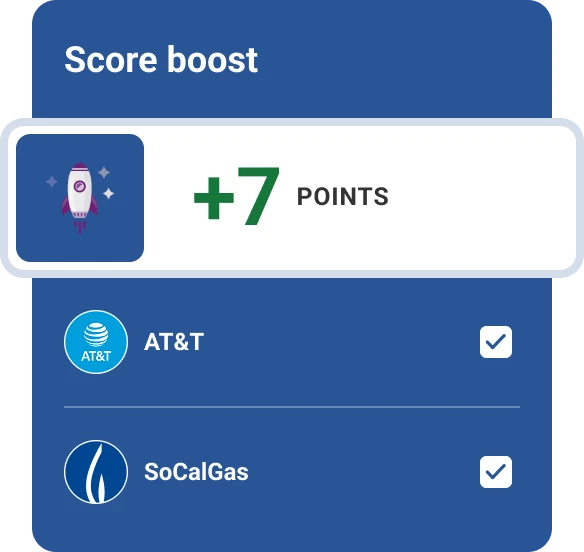 Graphic credit score boost with bills checked.