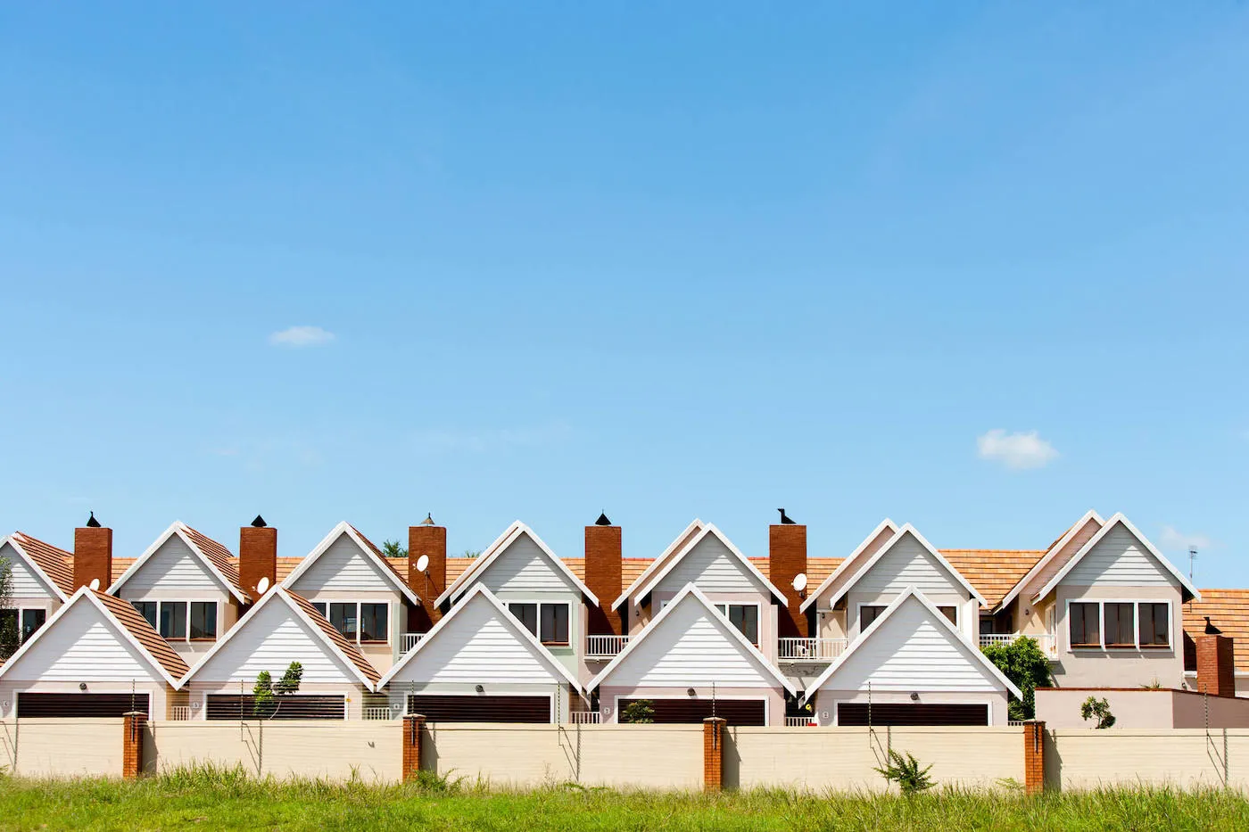 row of manufactured homes in community