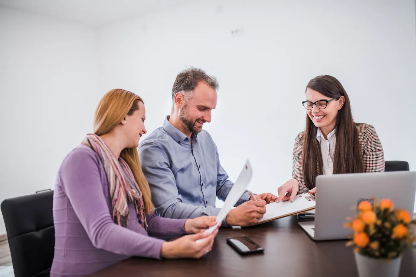 Couple repairing credit with a professional