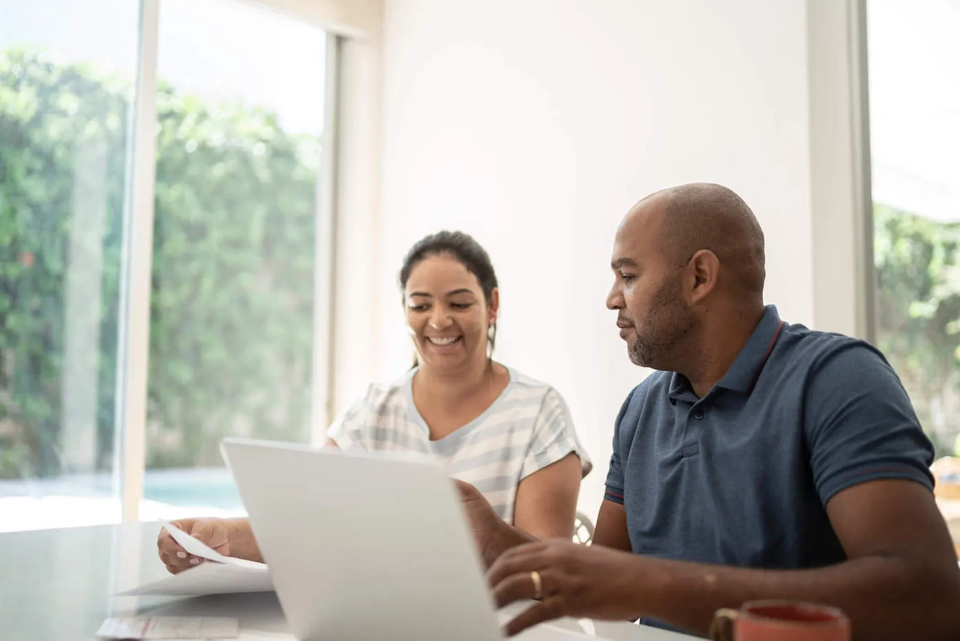 Man and woman couple planning their HELOC repayment.