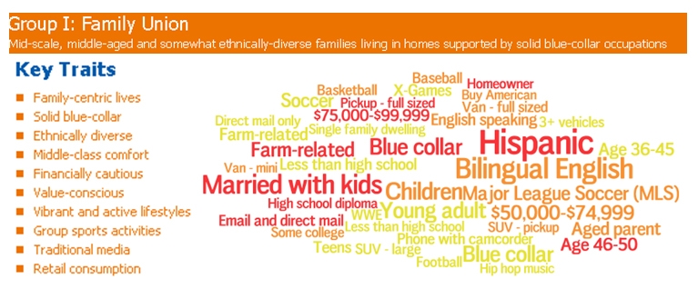 Traits of Mosaic group Family Union Black Friday shoppers