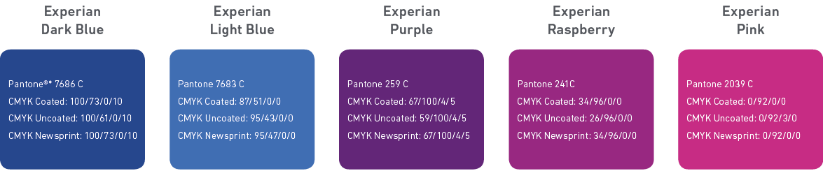 Experian primary colours with formulas on how to recreate them