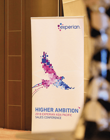 Experian branded vertical pop-up banner