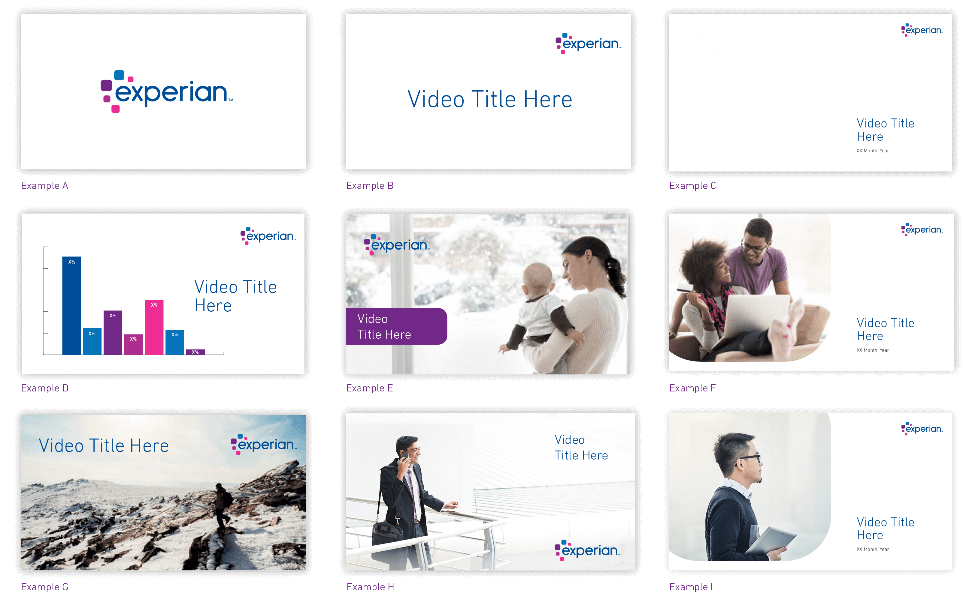 Examples of Experian branded title slides