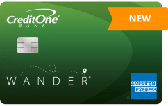 Credit One Bank® Wander® American Express® Card logo.