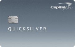 Capital One Quicksilver Cash Rewards Credit Card logo.