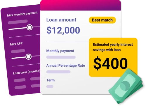 Graphic loan and savings.