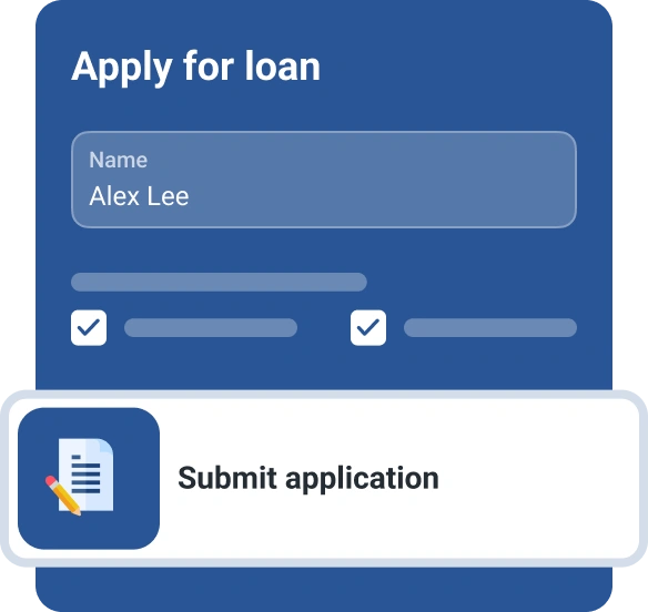 Graphic loan apply and submit application.