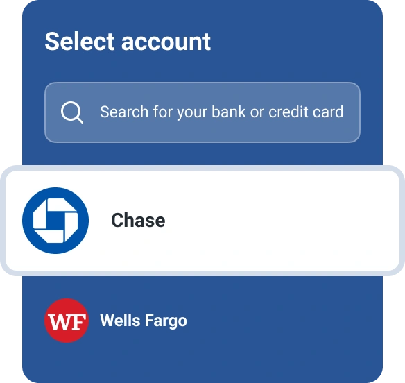 Graphic manage bills select account